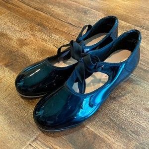 Capezio N625C Patent Leather Jr. Tyette TeleTone Mary Jane Tap Shoes Girls 3W